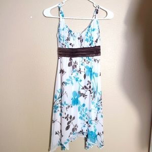 Womens floral dress with ribbon tie back, size S